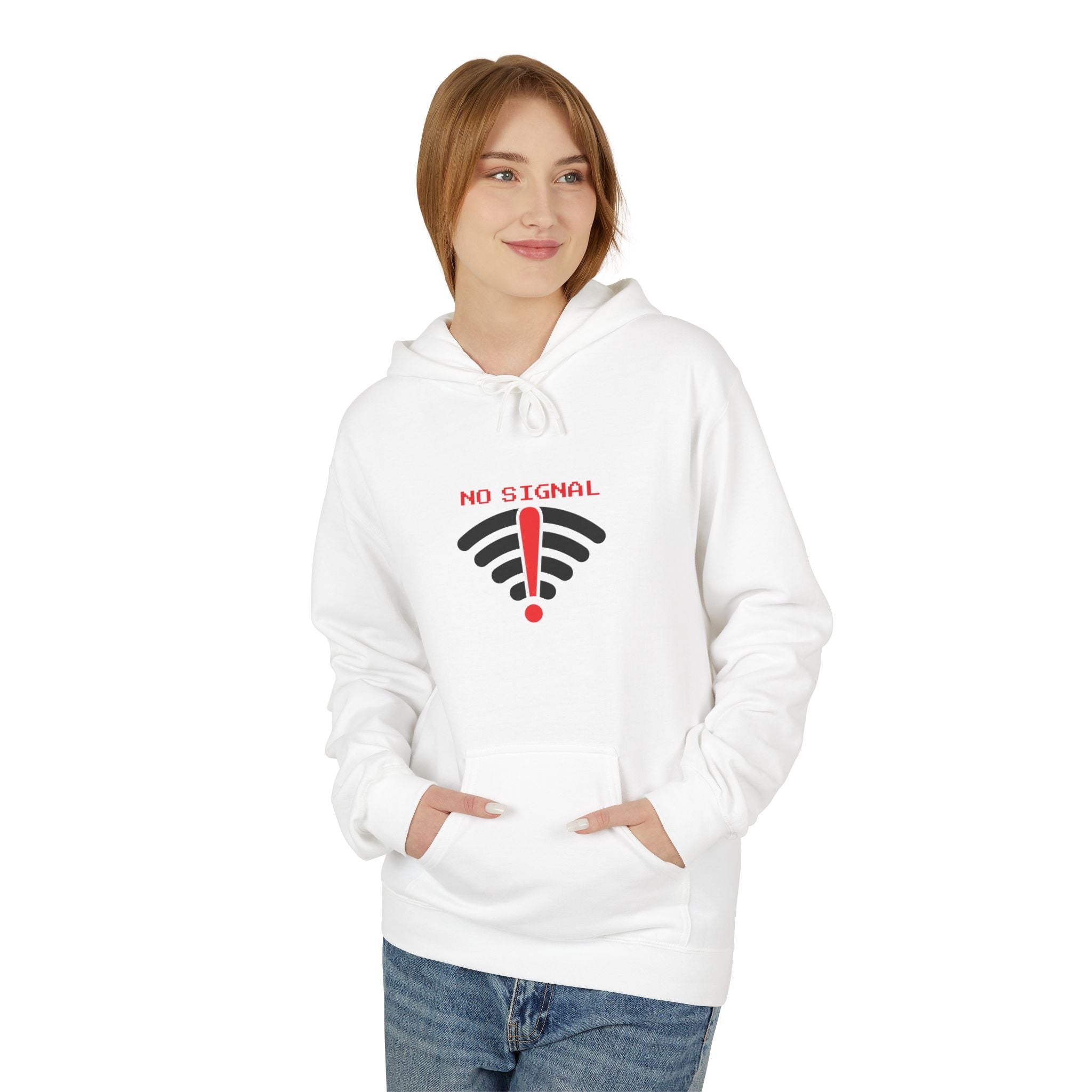 No Signal Hoodie — WiFi Error Graphic Pullover Printify