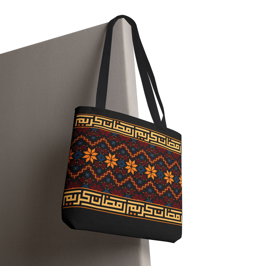 Copy of Embroidered Folk Tote Bag — Red & Black Ethnic Pattern AOP - Ziri