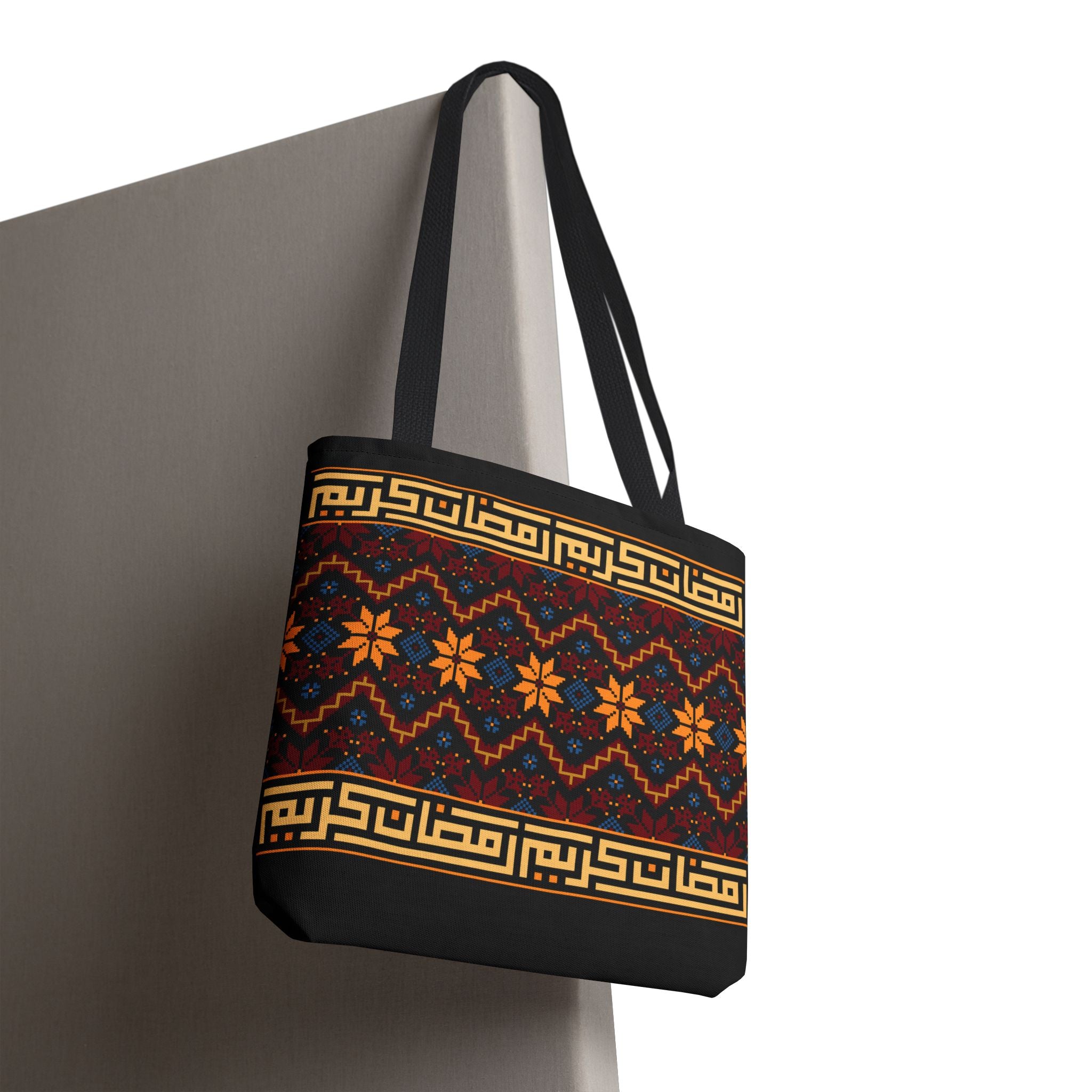 Copy of Embroidered Folk Tote Bag — Red & Black Ethnic Pattern AOP - Ziri