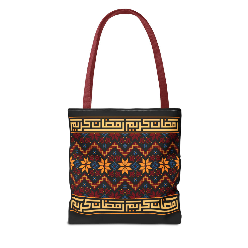 Copy of Embroidered Folk Tote Bag — Red & Black Ethnic Pattern AOP - Ziri