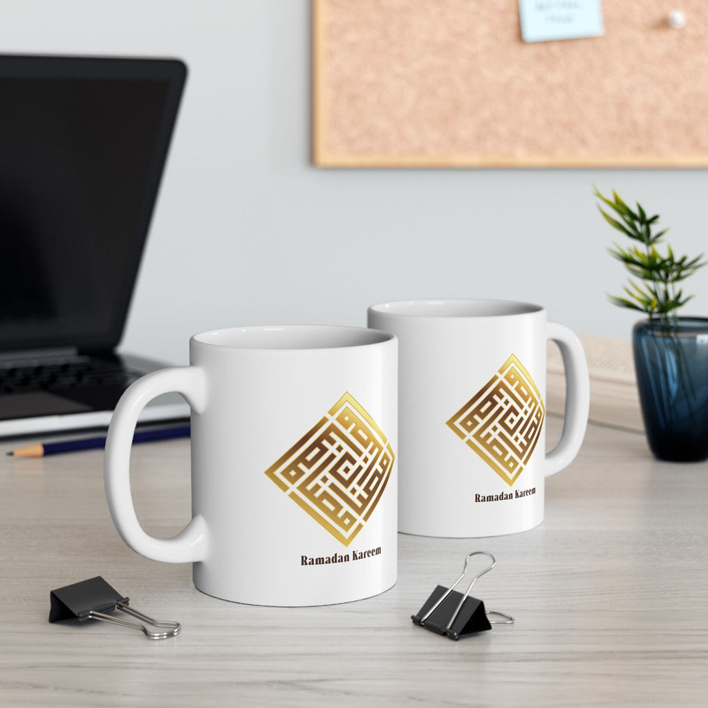 Inspirational Gold Geometric Ceramic Mug – Motivational Quote Coffee Cup (11oz, 15oz) Printify