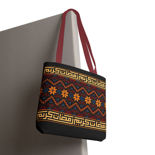 Copy of Embroidered Folk Tote Bag — Red & Black Ethnic Pattern AOP - Ziri