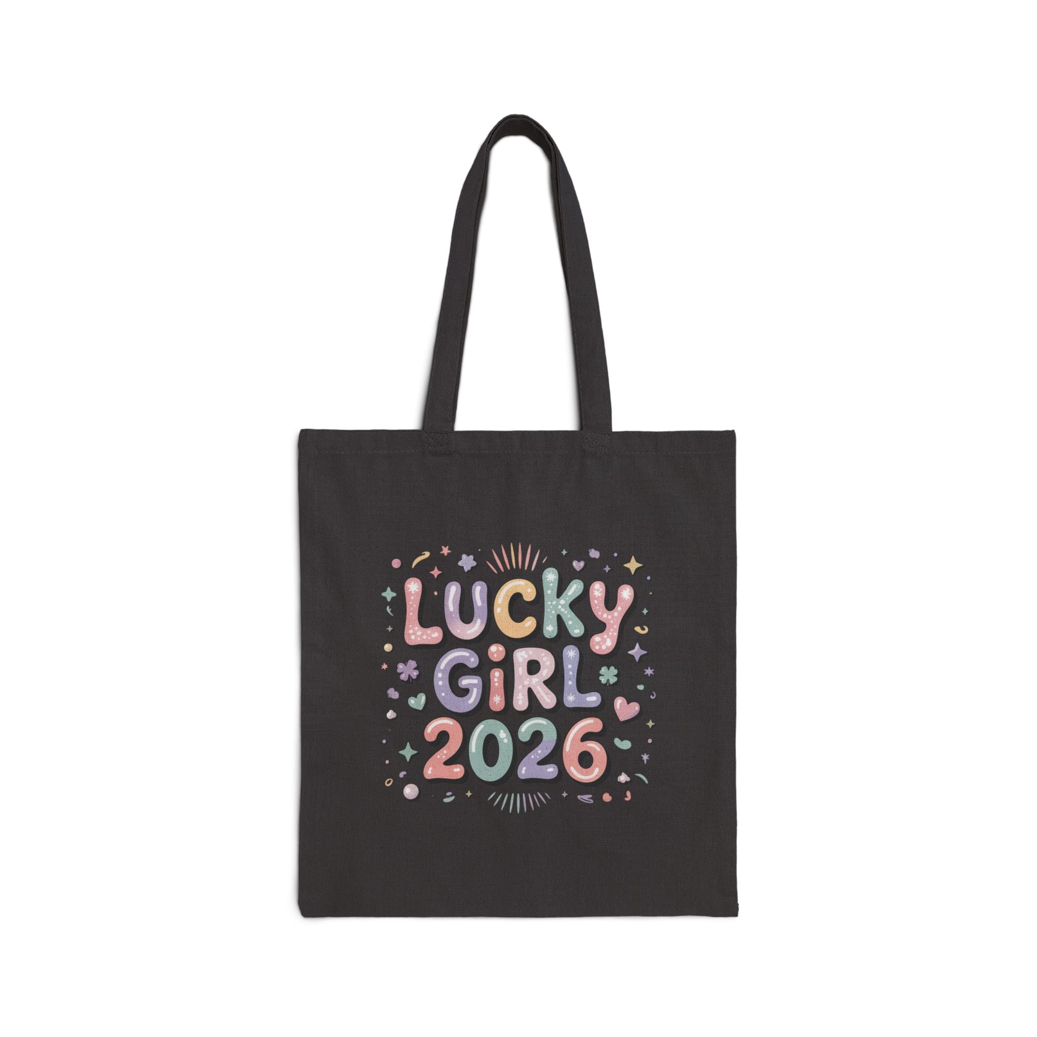 Lucky Girl 2026 Tote | manifest luck, lucky charms, pastel metallic accents - Ziri