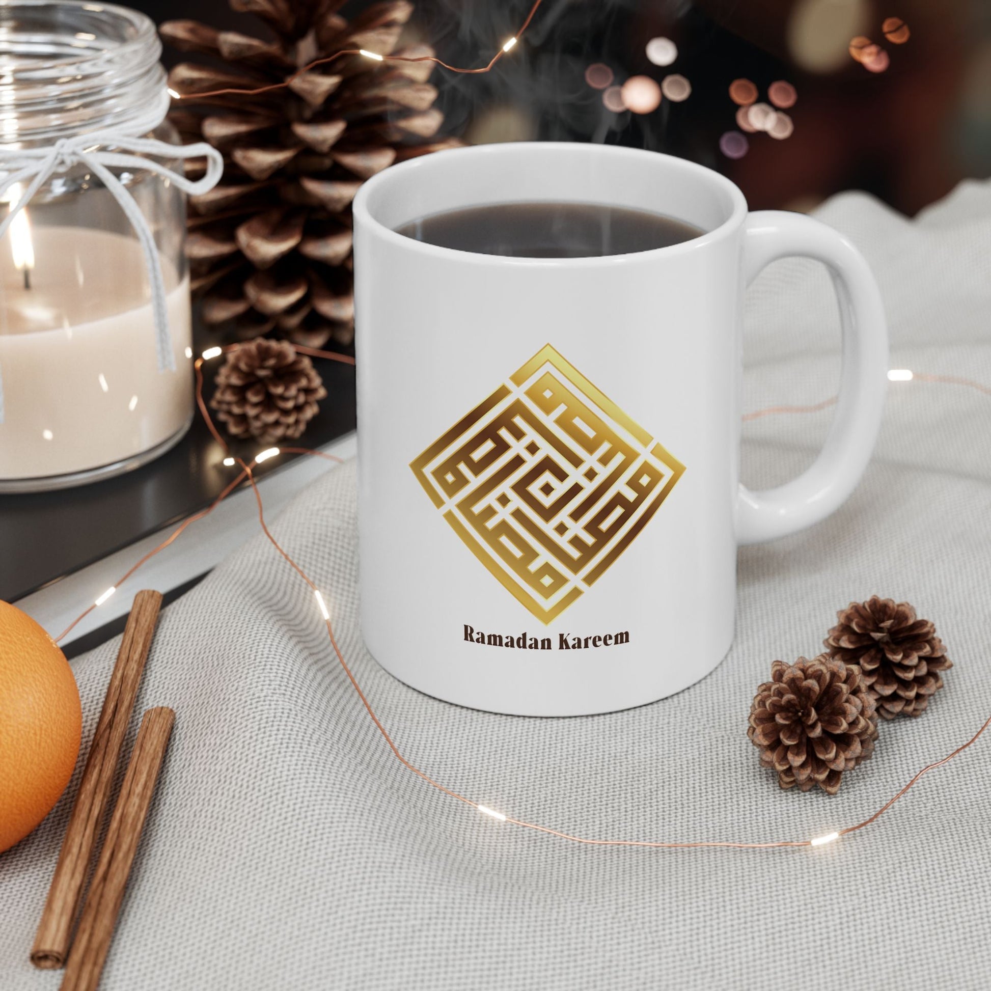Inspirational Gold Geometric Ceramic Mug – Motivational Quote Coffee Cup (11oz, 15oz) Printify