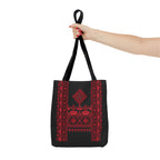 Embroidered Folk Tote Bag — Red & Black Ethnic Pattern AOP - Ziri