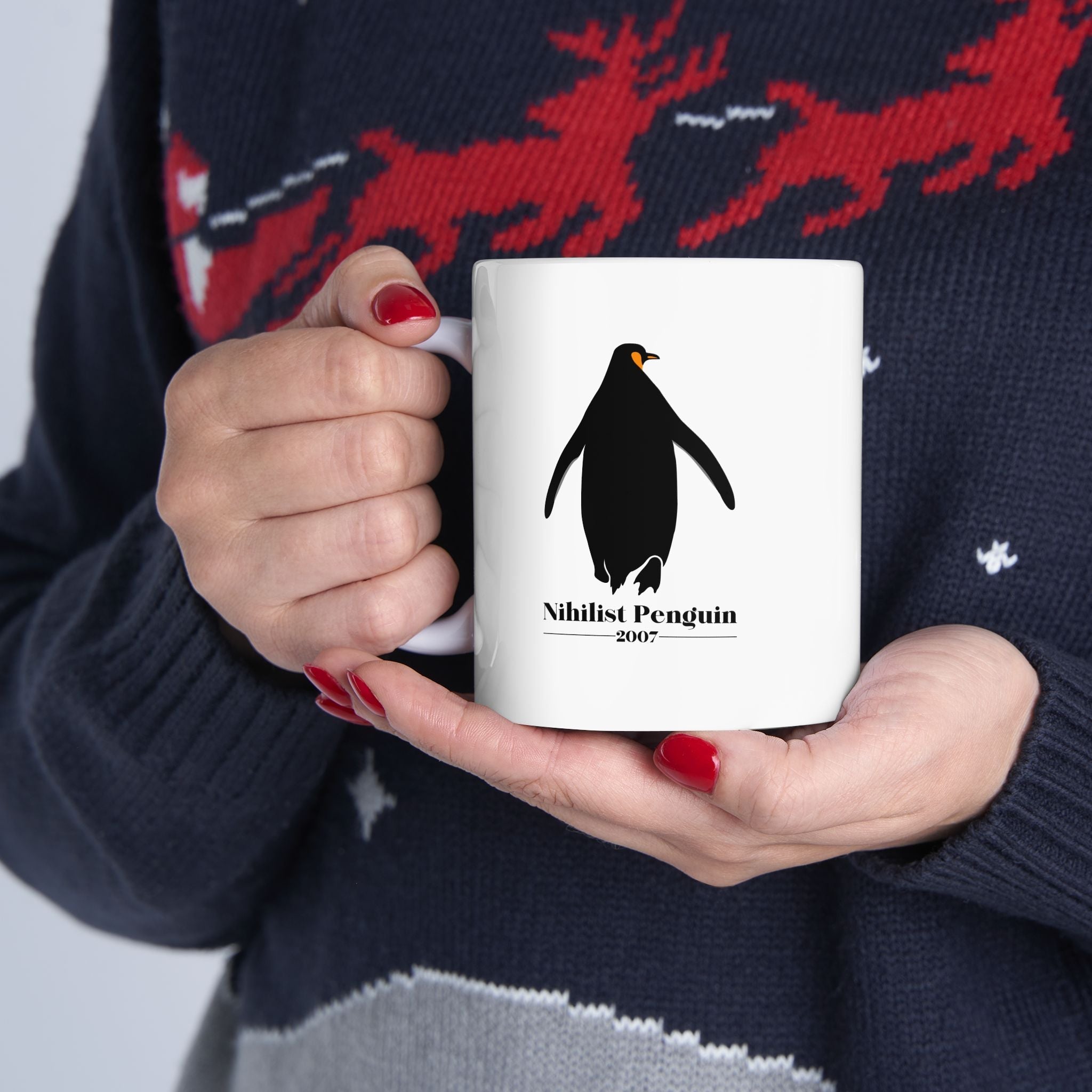 Minimalist Healing Crystal Mug — Moon & Wand Ceramic Coffee Cup Printify