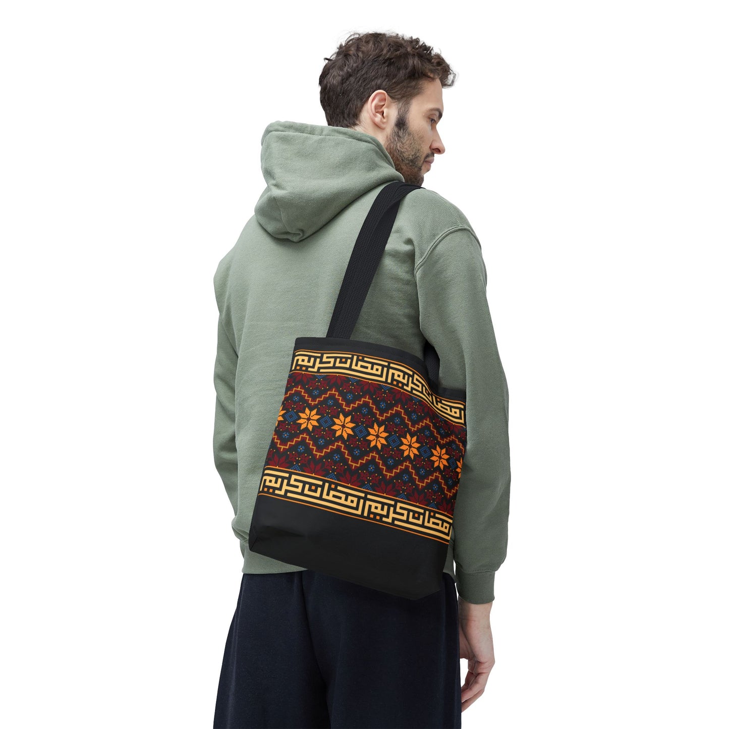 Copy of Embroidered Folk Tote Bag — Red & Black Ethnic Pattern AOP - Ziri