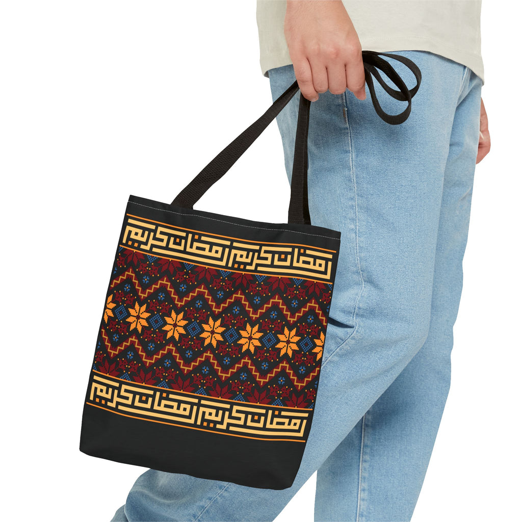 Copy of Embroidered Folk Tote Bag — Red & Black Ethnic Pattern AOP - Ziri