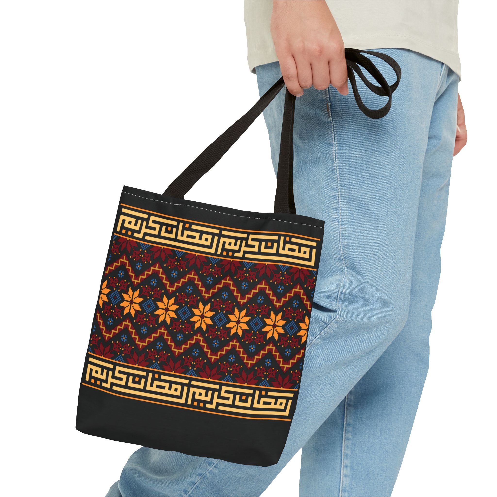 Copy of Embroidered Folk Tote Bag — Red & Black Ethnic Pattern AOP - Ziri