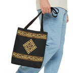 Copy of Copy of Embroidered Folk Tote Bag — Red & Black Ethnic Pattern AOP