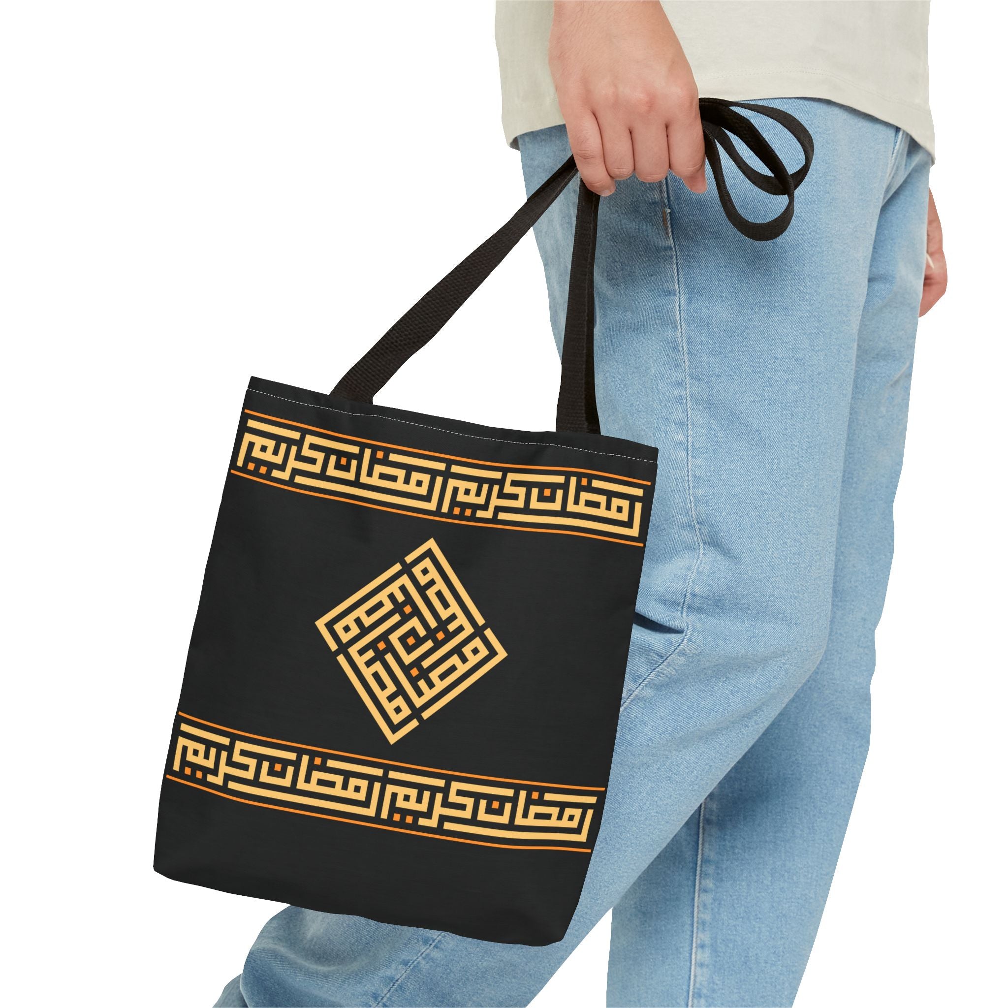 Copy of Copy of Embroidered Folk Tote Bag — Red & Black Ethnic Pattern AOP