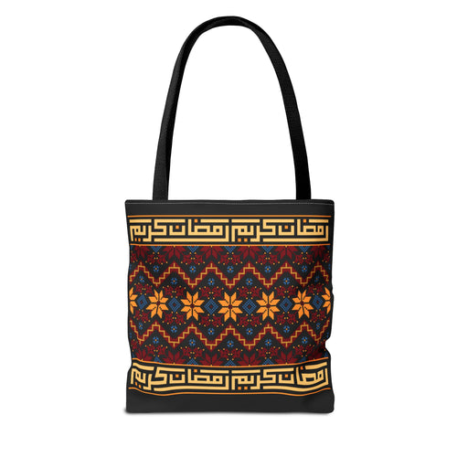 Copy of Embroidered Folk Tote Bag — Red & Black Ethnic Pattern AOP - Ziri
