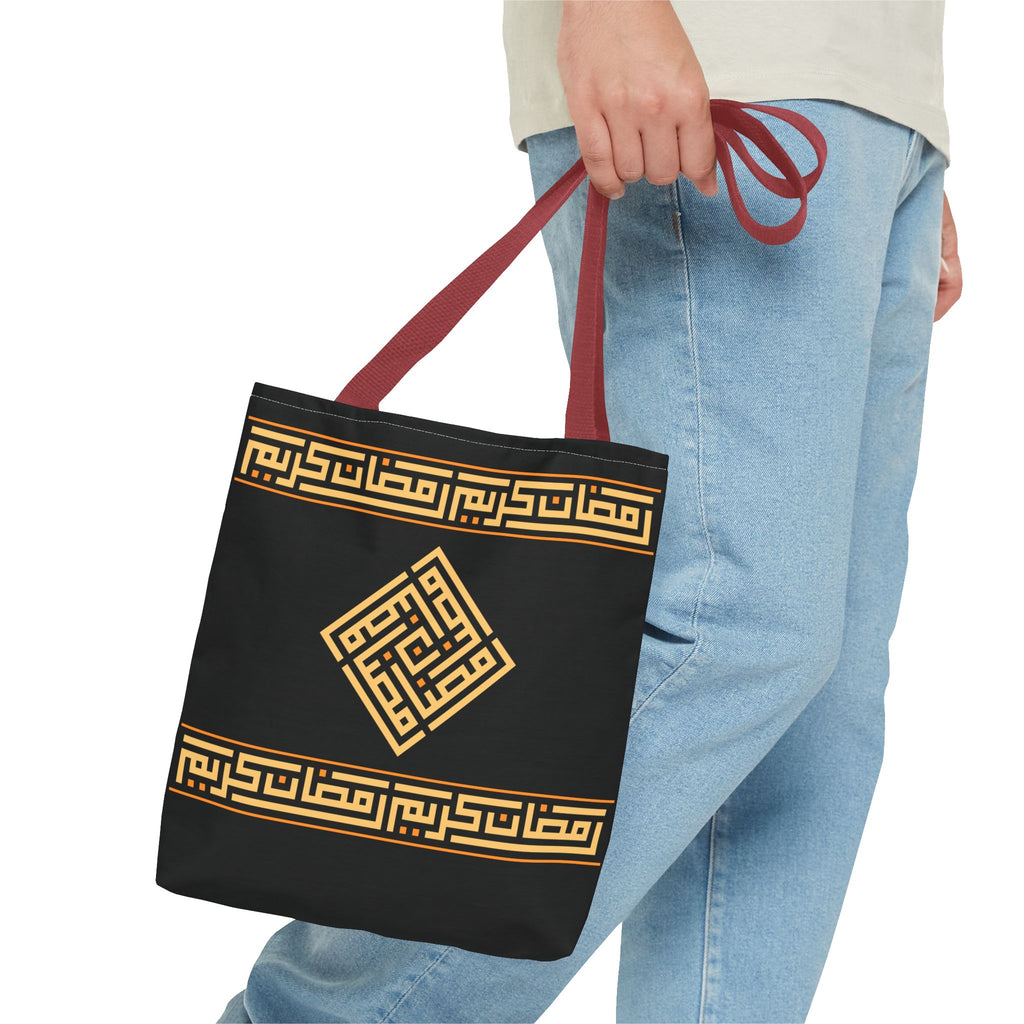 Copy of Copy of Embroidered Folk Tote Bag — Red & Black Ethnic Pattern AOP