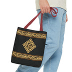 Copy of Copy of Embroidered Folk Tote Bag — Red & Black Ethnic Pattern AOP