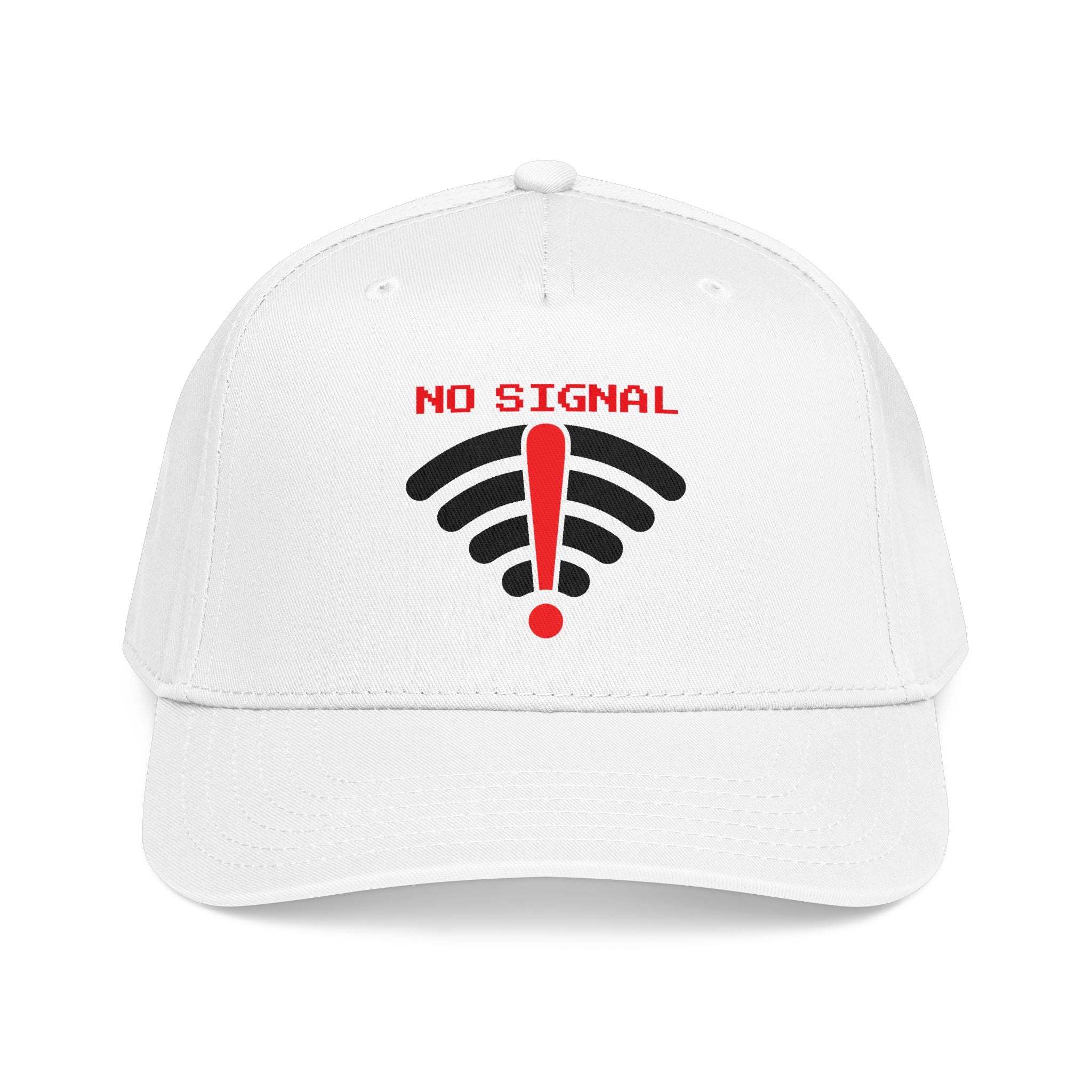 Mid Profile Baseball Cap — WiFi Alert Exclamation Logo Hat Printify