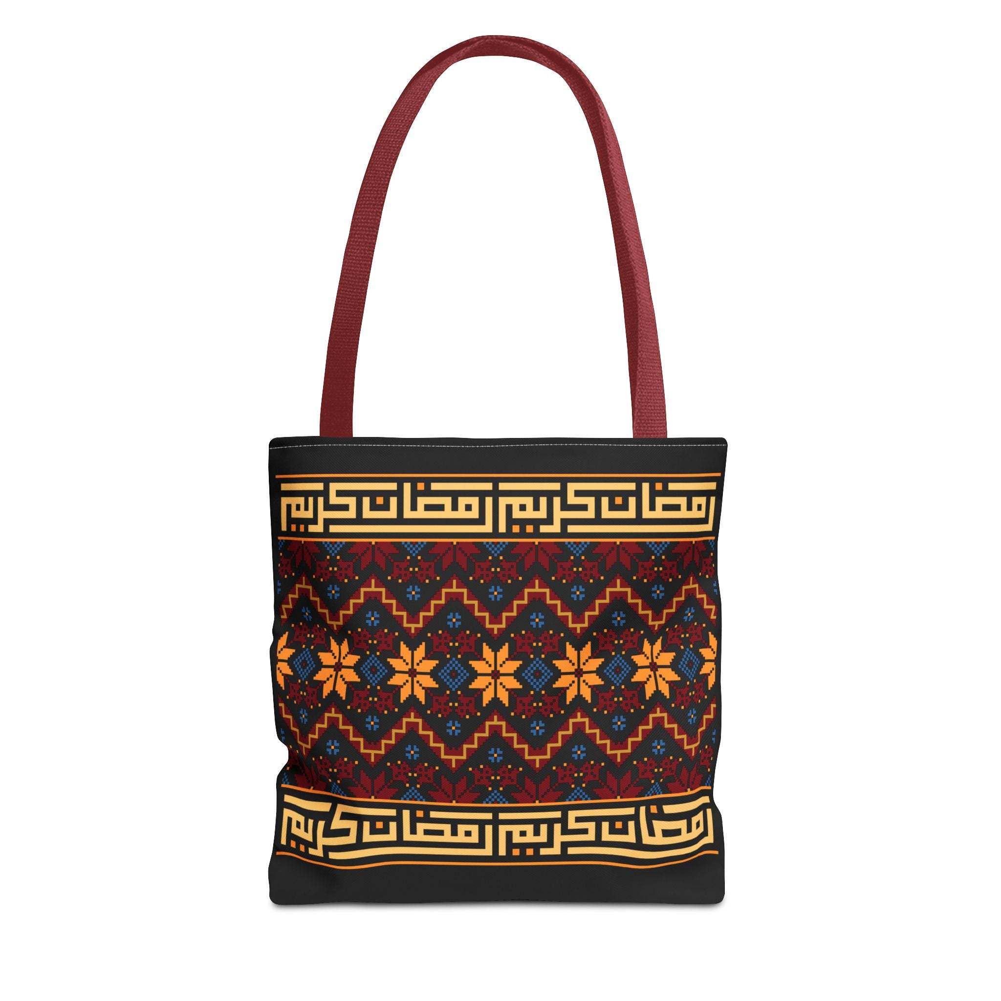 Copy of Embroidered Folk Tote Bag — Red & Black Ethnic Pattern AOP - Ziri