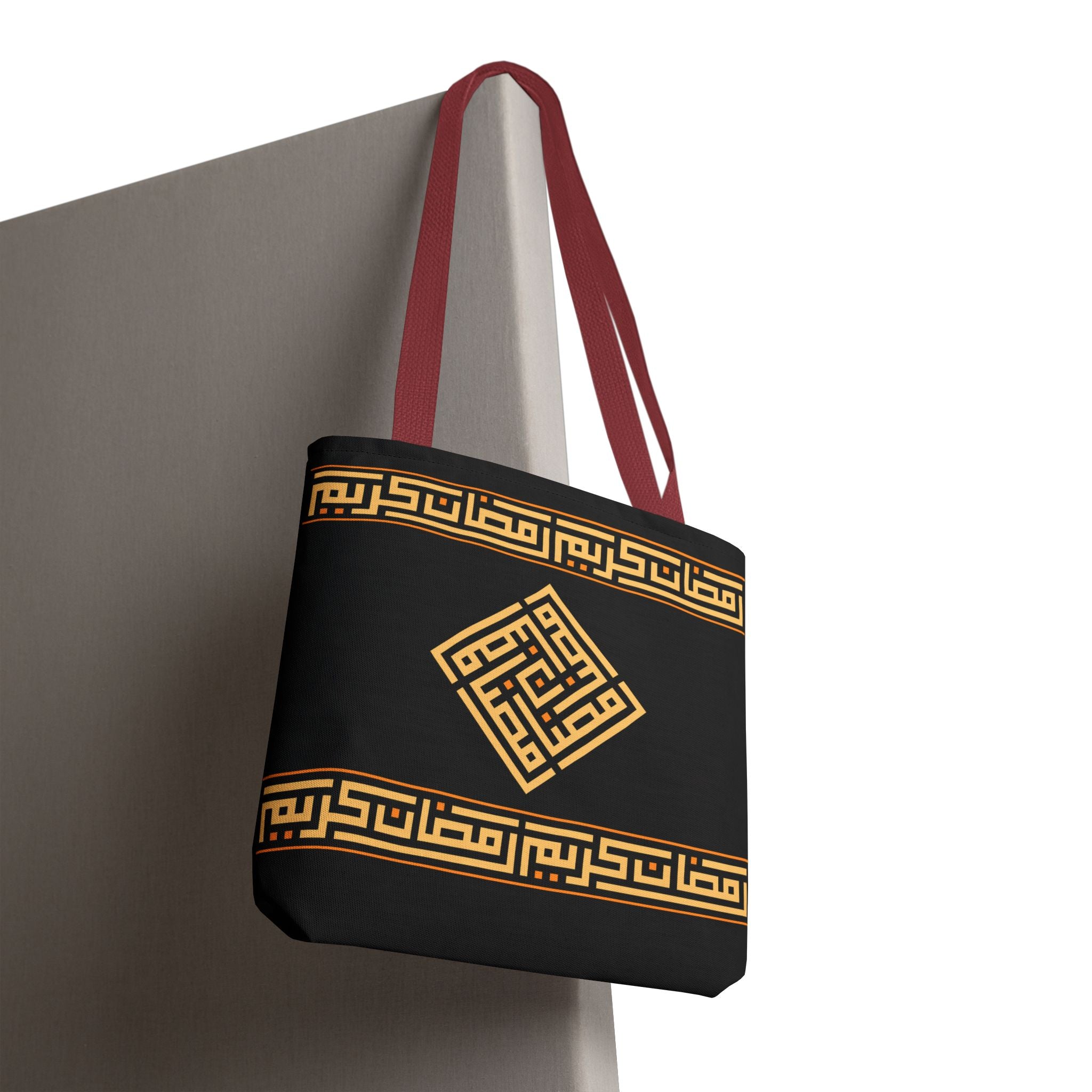 Copy of Copy of Embroidered Folk Tote Bag — Red & Black Ethnic Pattern AOP