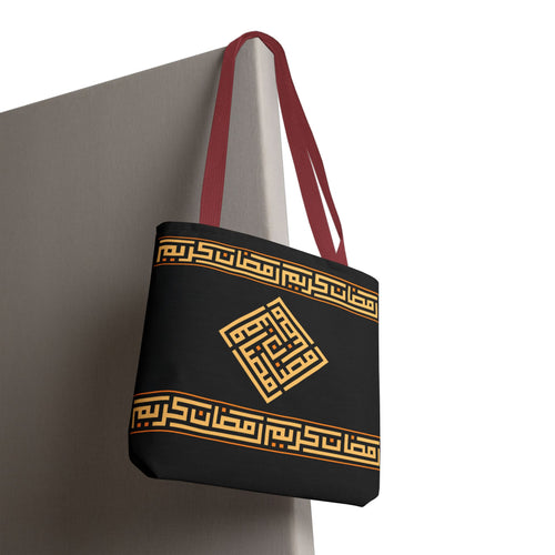 Copy of Copy of Embroidered Folk Tote Bag — Red & Black Ethnic Pattern AOP