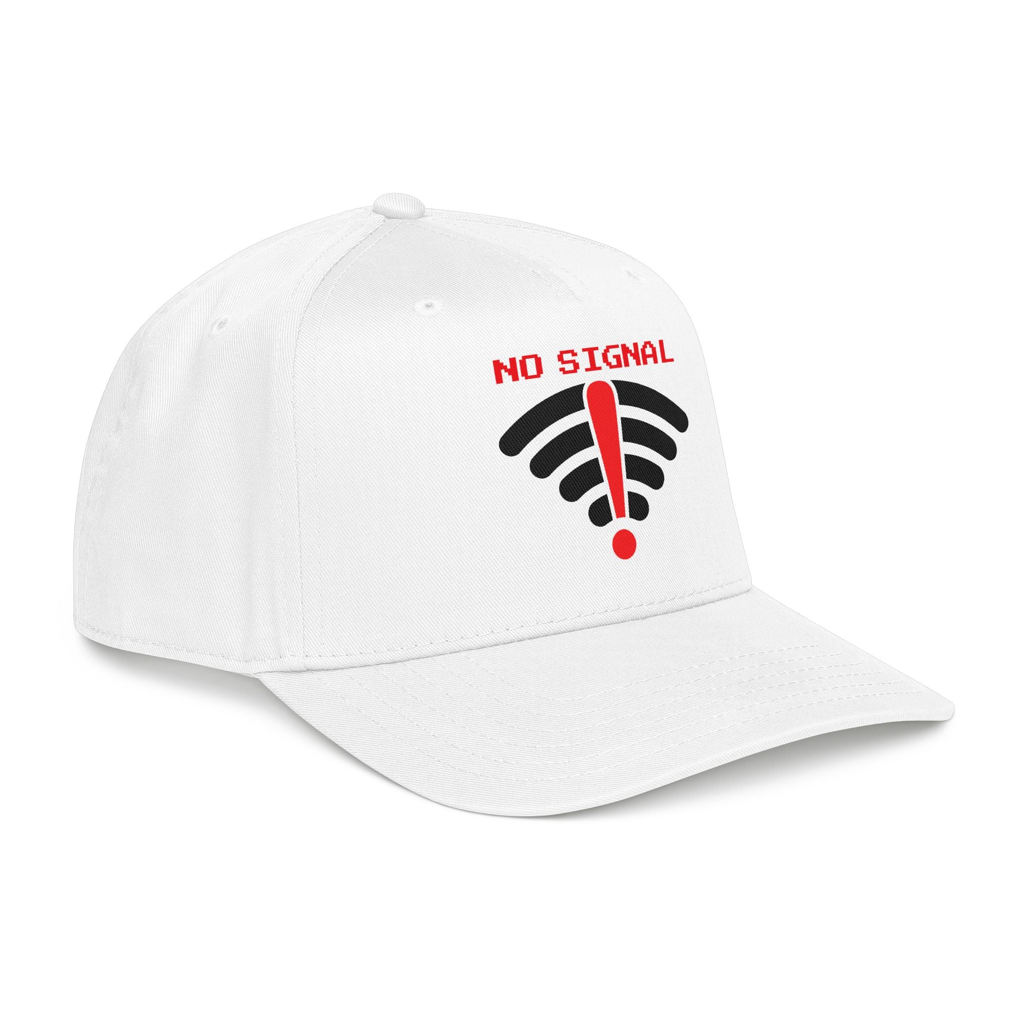 Mid Profile Baseball Cap — WiFi Alert Exclamation Logo Hat Printify