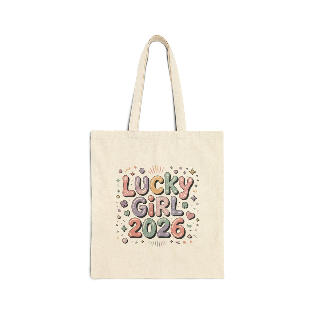 Lucky Girl 2026 Tote | manifest luck, lucky charms, pastel metallic accents - Ziri