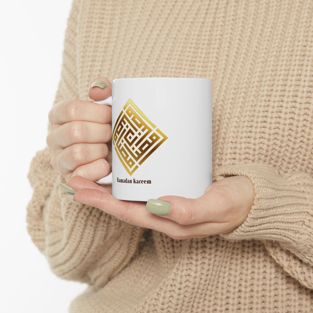 Inspirational Gold Geometric Ceramic Mug – Motivational Quote Coffee Cup (11oz, 15oz) Printify