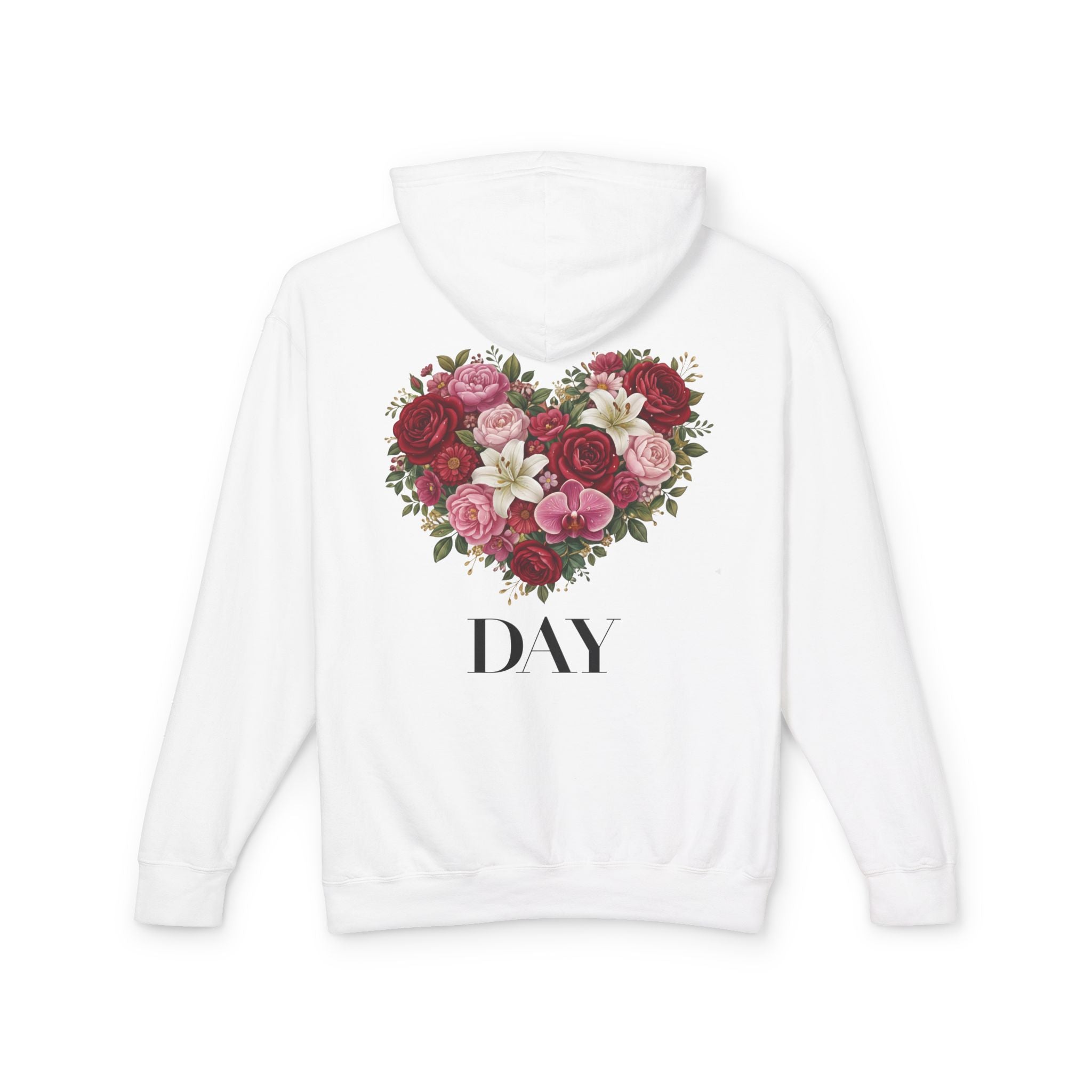 Floral Heart Hoodie — Valentine’s Day Romantic Rose Bouquet Sweatshirt Printify