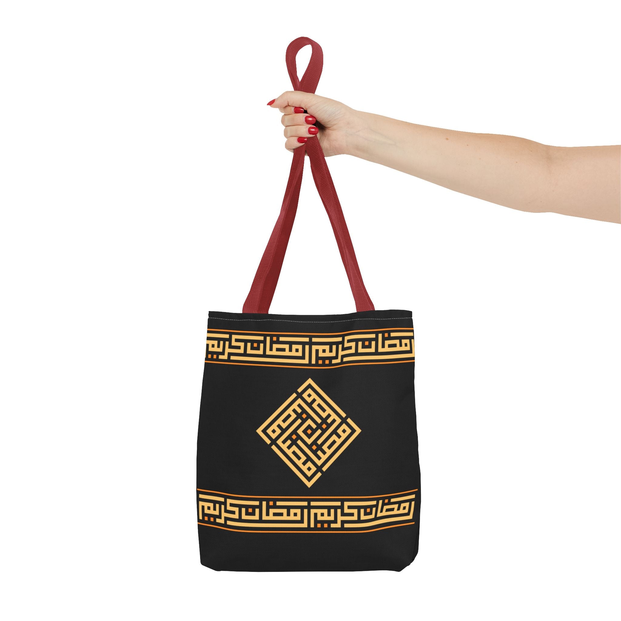 Copy of Copy of Embroidered Folk Tote Bag — Red & Black Ethnic Pattern AOP