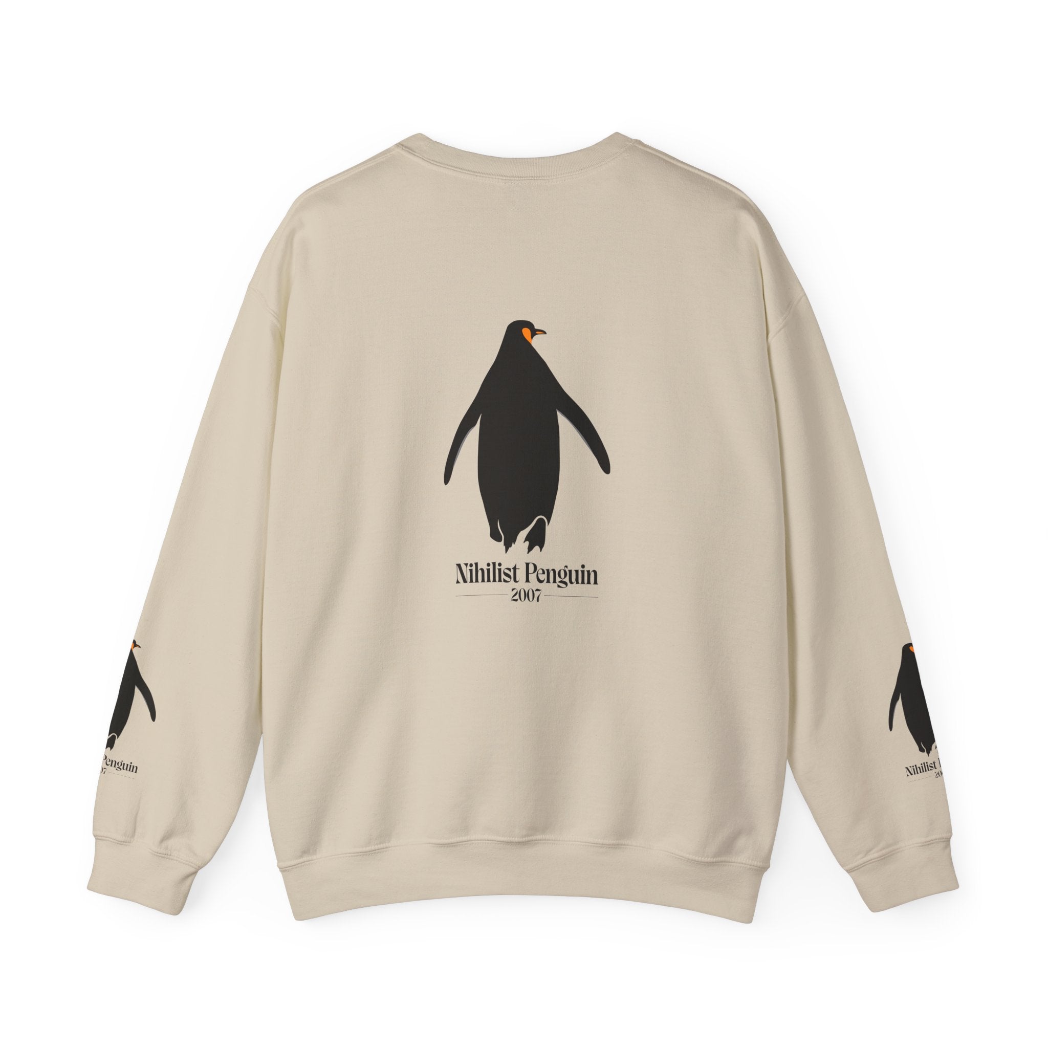 Penguin Crewneck Sweatshirt — Minimal 'Nihilist Penguin' Graphic Pullover Printify