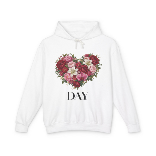 Floral Heart Hoodie - Valentine’s Day Romantic Rose Bouquet Sweatshirt Ziri creative